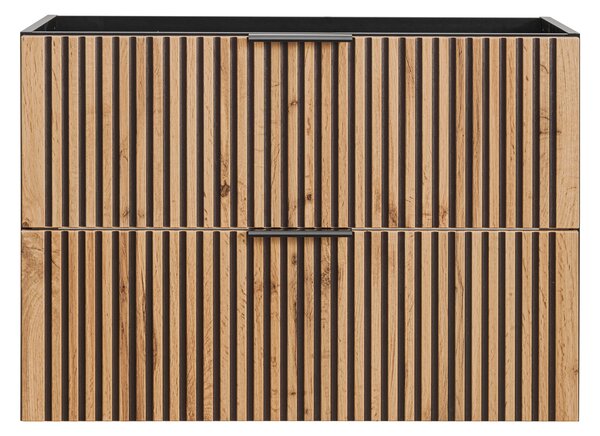 Comad Xilo dulap 80x46x57 cm sub chiuveta pe perete negru-stejar XILO BLACK WOTAN 82-80-D-2S