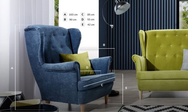 Fotoliu cu urechi Adrianna Typ 04 (roz). Promo -18%. 1038964