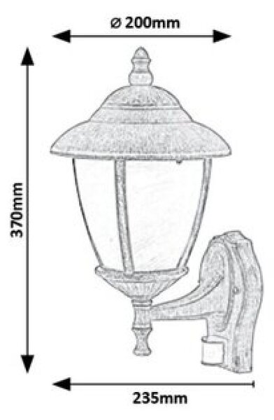 Rabalux Madrid aplica exterior 1x60 W auriu 7836