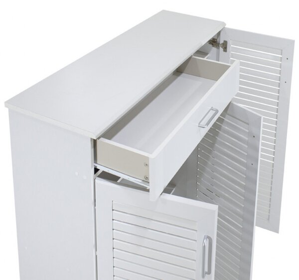 Dulap Pantofi Model Lilith, Alb, 120x37x123 cm