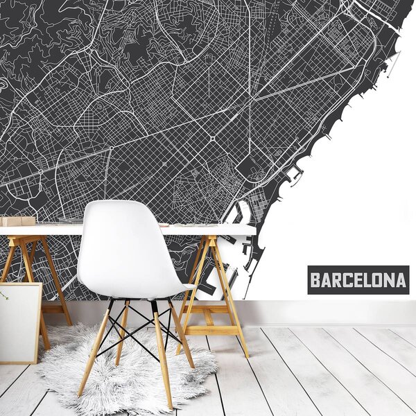 Fototapet - Harta Barcelonei (254x184 cm)