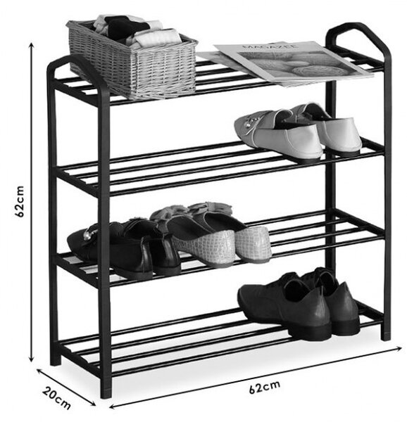 Suport pantofi Model Moses, Negru, 62x20x62 cm