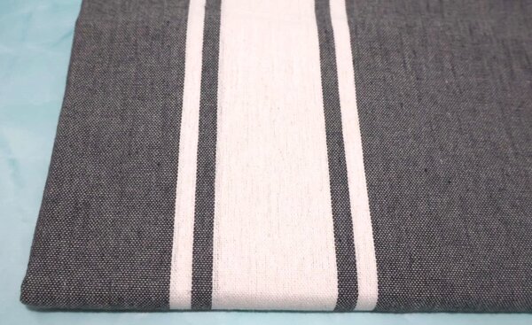 Prosop plajă Fouta | Tunis | Gri Inchis Cu Dungi Albe 200 x 100 cm