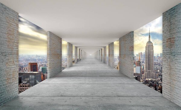 Fototapet - Tunel cu privire spre New York (152,5x104 cm)