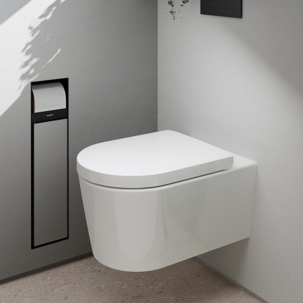 Hansgrohe EluPura S vas wc cu capac soft-close agăţat fără margine alb lucios 60292450