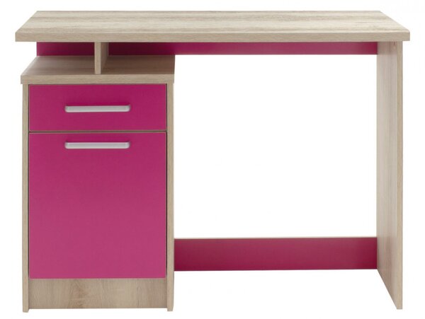 Birou pentru Copii Pako World, model Castillo, 100x75x55 cm, Stejar castillo/Roz