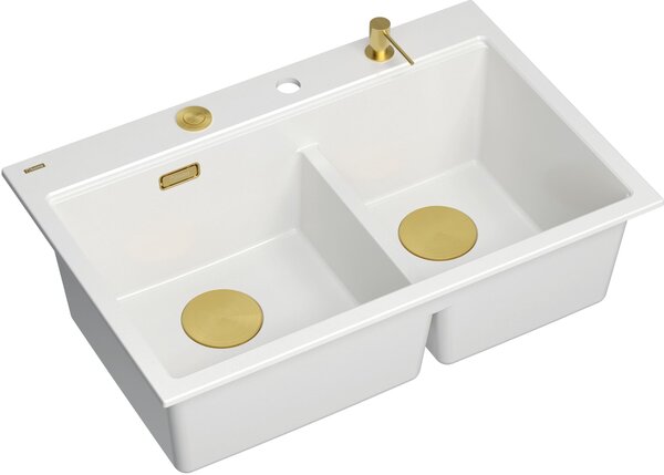 Quadron Marc 120 chiuveta graniteq 76x50 cm alb HQC7650U1_PVDG1