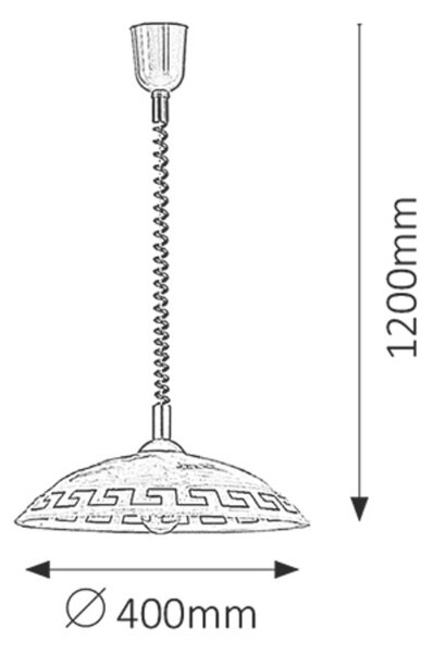 Rabalux Etrusco lampă suspendată 1x60 W alb-maro 7640