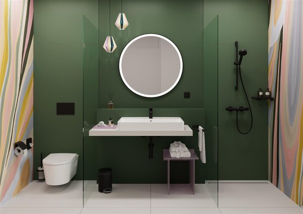 Hansgrohe Ecostat Fine baterie de duș perete cu termostat negru 13324670