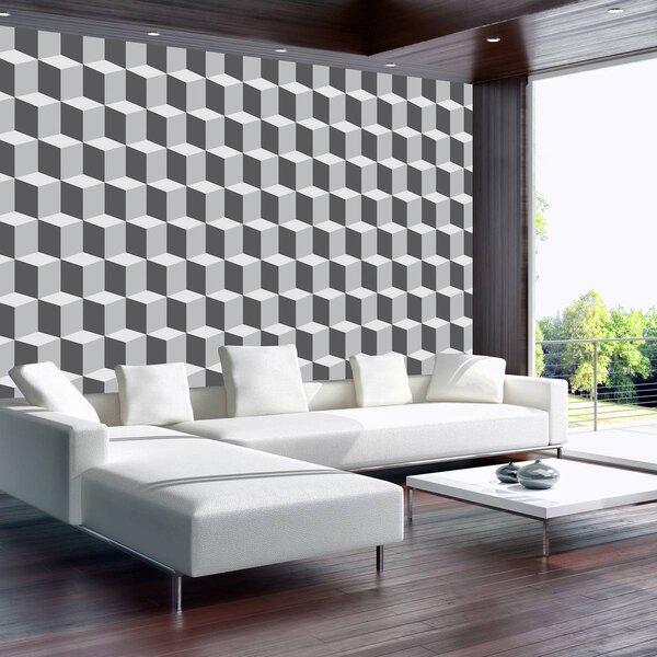 Fototapet - Pătrate 3D (254x184 cm)