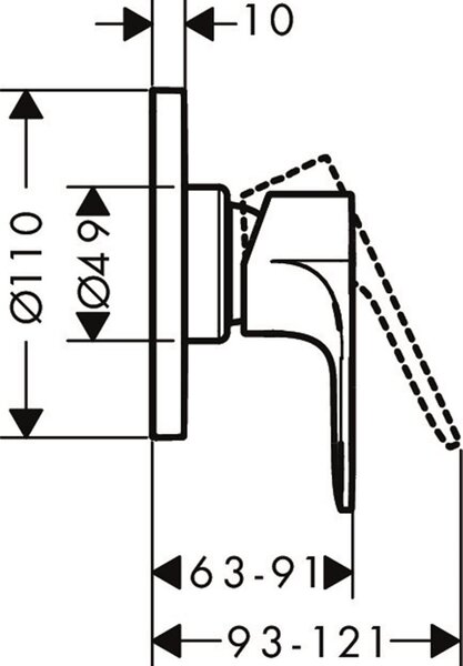 Hansgrohe Rebris E baterie de duș ascuns negru 72658670