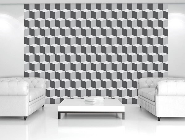 Fototapet - Pătrate 3D (254x184 cm)