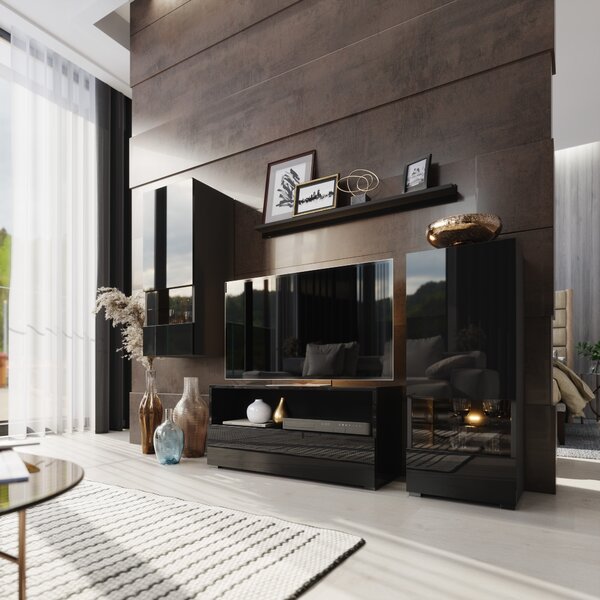 Mobilier living Berny 39 (negru + negru lucios). 1041454
