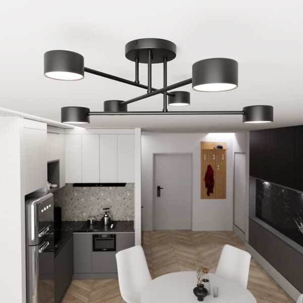 Emibig Halo lampă de tavan 6x10 W negru 1355/6