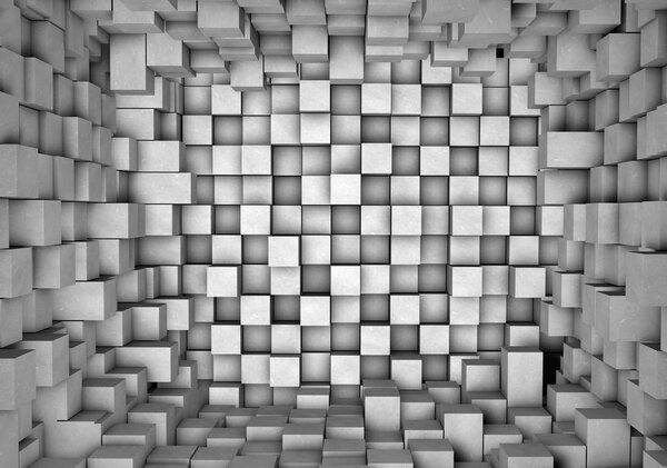 Fototapet - 3D pătrate (254x184 cm)