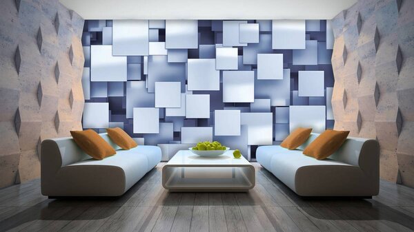 Fototapet - Pătrate 3D (152,5x104 cm)