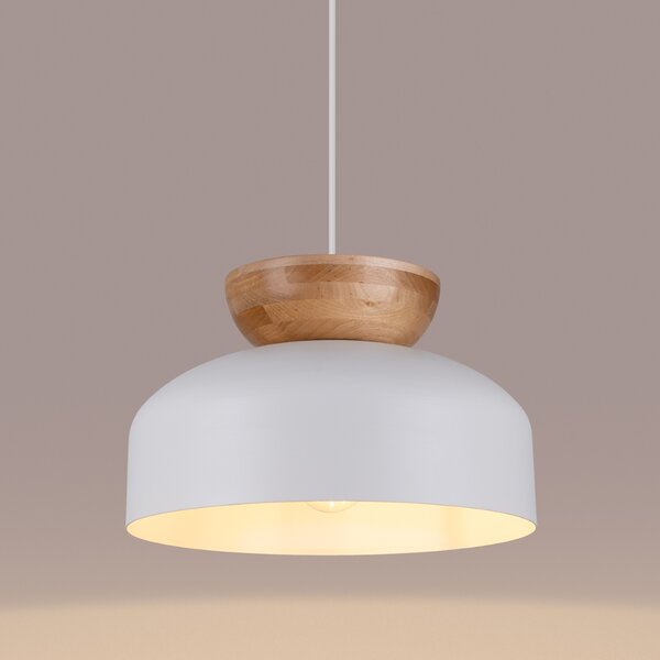 Sollux Lighting Marion lampă suspendată 1x15 W alb-lemn SL.1350