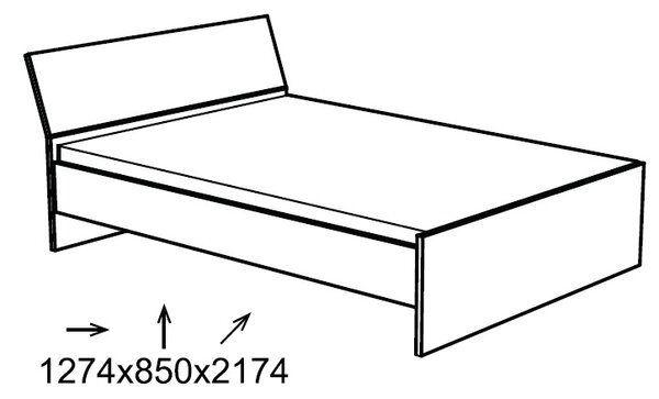 Pat matrimonial 180x200 typ TA-24 Taylor (Stejar wotan) (fără somieră și saltea). Promo -37%. 1041902