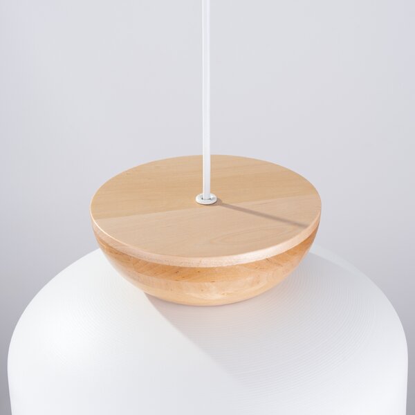 Sollux Lighting Marion lampă suspendată 1x15 W alb-lemn SL.1350