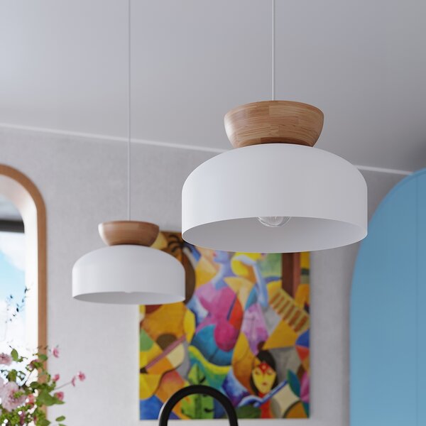Sollux Lighting Marion lampă suspendată 1x15 W alb-lemn SL.1350