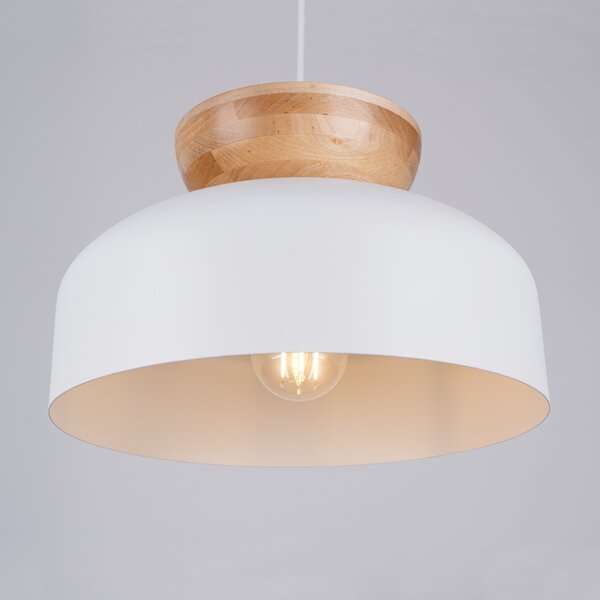 Sollux Lighting Marion lampă suspendată 1x15 W alb-lemn SL.1350