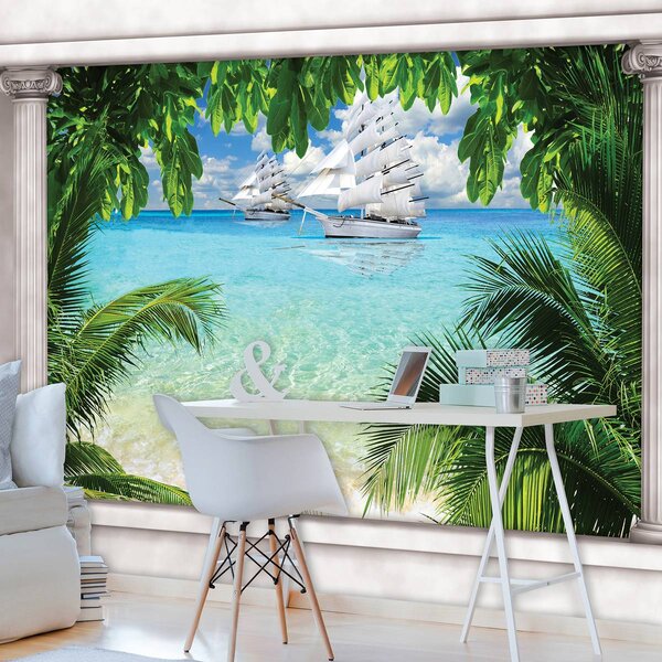 Fototapet - Corabie pe ocean (152,5x104 cm)
