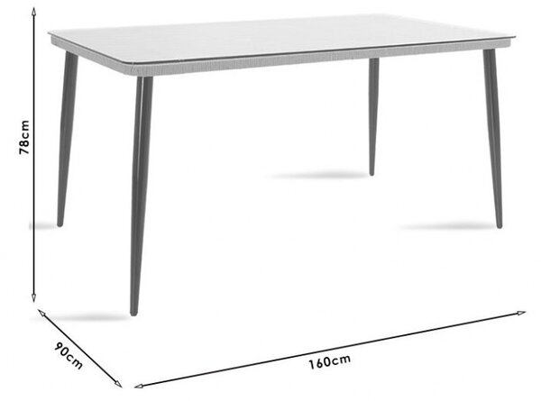 Masa de Gradina Naoki Negru - Natural 160x90x78 cm