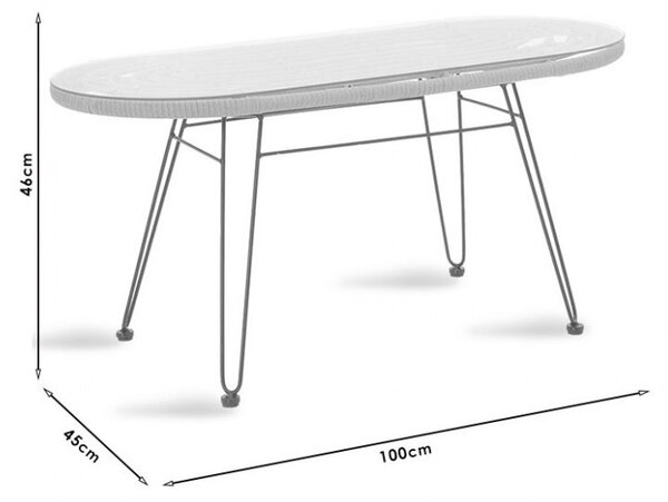 Masa de Gradina Naoki Negru - Gri 100x45x46 cm