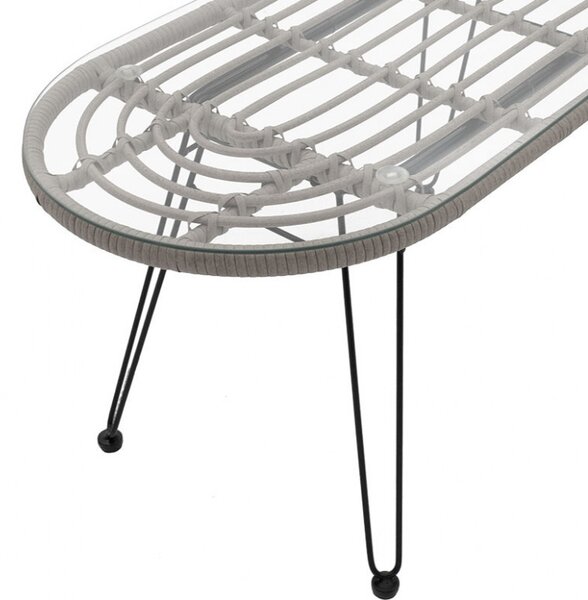Masa de Gradina Naoki Negru - Gri 100x45x46 cm