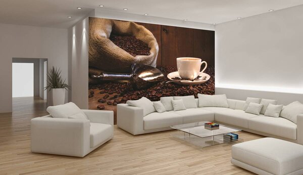 Fototapet - Sac plin cu boabe de cafea (152,5x104 cm)