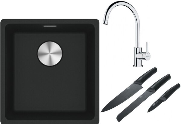 Set chiuvetă din granit Franke Maris 125.0687.248, baterie bucătărie Franke Lina 115.0693.228