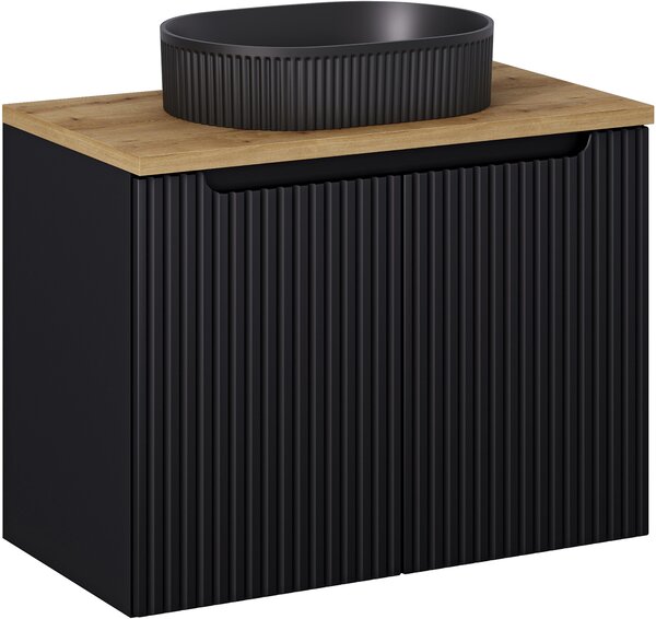 Set dulap Comad Nova Black NOVA BLACK D2 82-80-2D, lavoar Comad Beyond BEYOND 5 BLACK ( E-6564 ), NOVA OAK A 89-80
