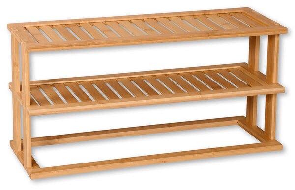 Raft pentru blat de bucătărie din bambus, două niveluri, 55 x 20 cm, Kesper