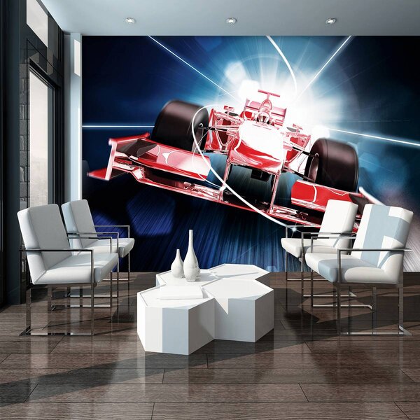 Fototapet - Formula 1 roșie 3D F1 (152,5x104 cm)
