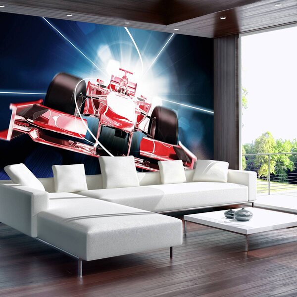Fototapet - Formula 1 roșie 3D F1 (152,5x104 cm)