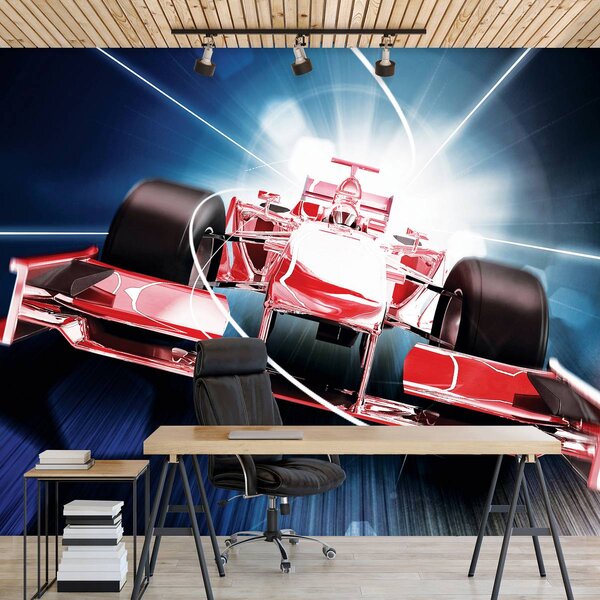 Fototapet - Formula 1 roșie 3D F1 (152,5x104 cm)