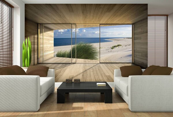 Fototapet - Privire spre ocean și plaja (152,5x104 cm)
