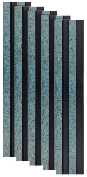 Set 5 panouri decorative, riflaj, polimer rigid, Naimeed D5476, 270x12x2cm, Turcoaz