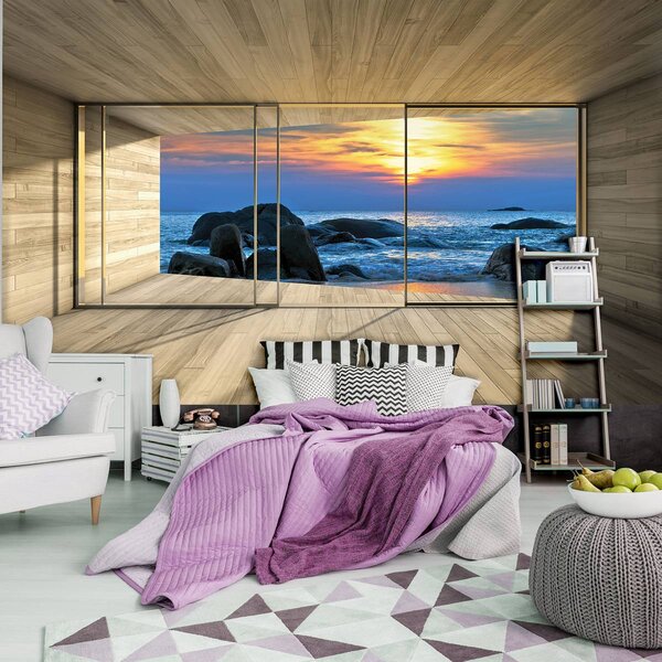 Fototapet - Casa modernă la mare (254x184 cm)