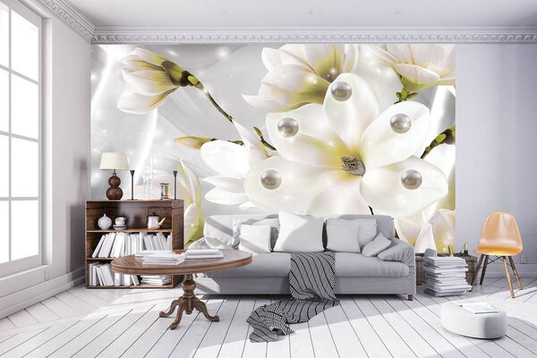 Fototapet - Perle și flori (152,5x104 cm)