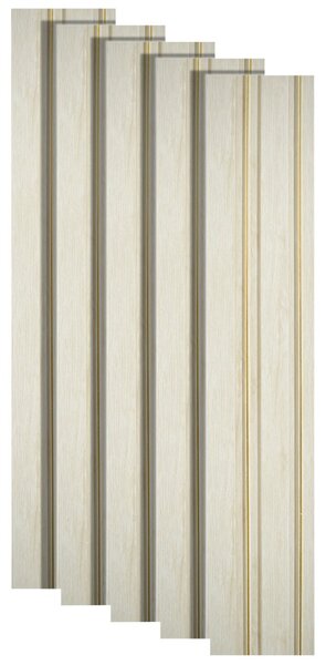 Set 5 panouri decorative, riflaj, polimer rigid, Naimeed D5491, 270x12x1cm, Alb