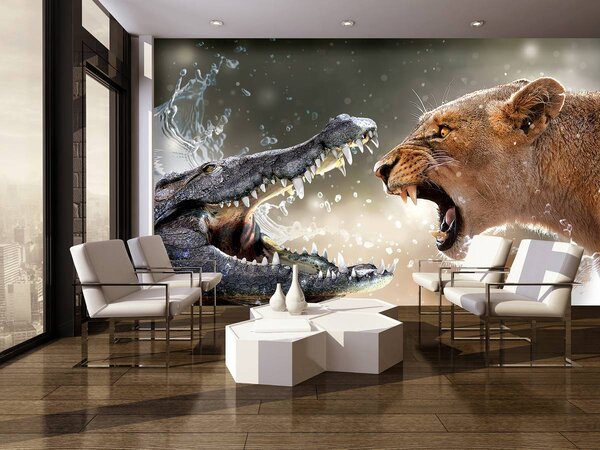 Fototapet - Aligator și predator (152,5x104 cm)