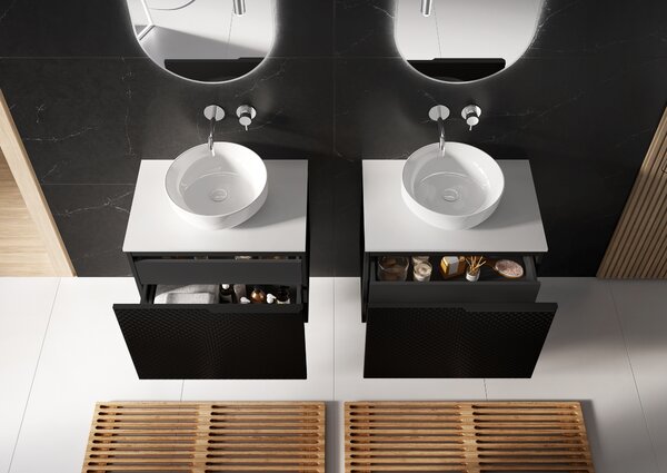 Elita Lorca lavoar 41.5x41.5 cm rotund de blat alb luciu RE040420048060
