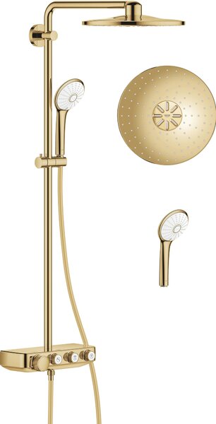 Grohe Euphoria set de duș perete cu termostat cu duș de ploaie auriu 26507GL0