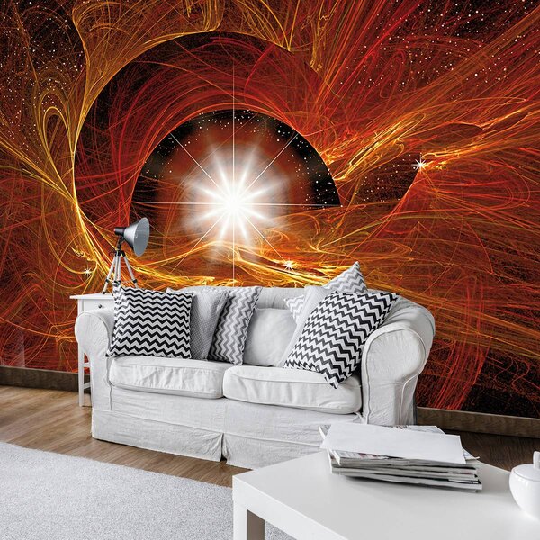 Fototapet - Abstract auriu Supernova (254x184 cm)