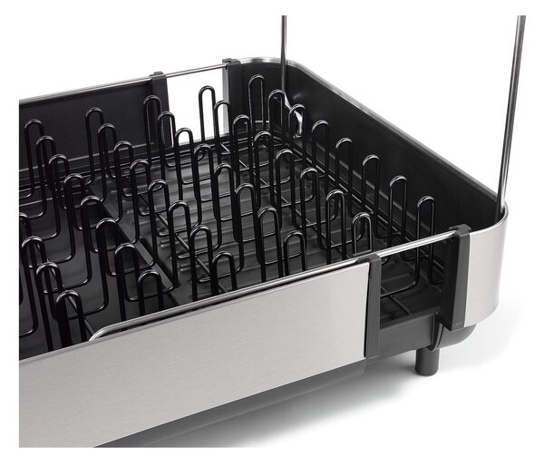 Scurgător de vase negru ajustabil din plastic 35,5x38 cm Extend Steel Plus – Joseph Joseph