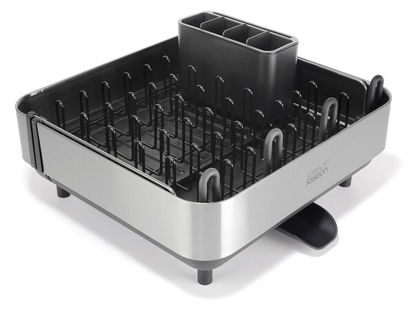 Scurgător de vase negru ajustabil din plastic 35,5x38 cm Extend Steel Plus – Joseph Joseph