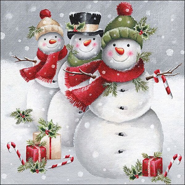 Servetele de masa Christmas Snowmen, 20 bucati, 33x33 cm