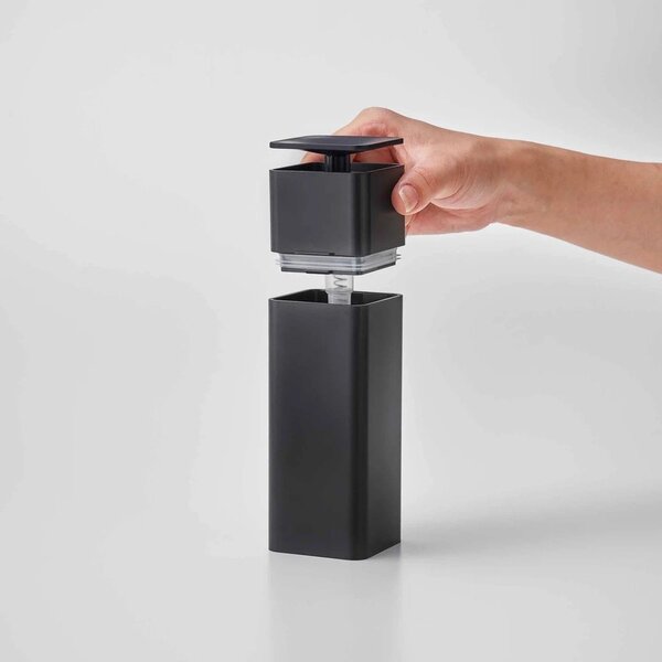 Dozator de săpun lichid negru autoadeziv din plastic 230 ml Film Hook – YAMAZAKI