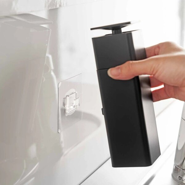 Dozator de săpun lichid negru autoadeziv din plastic 230 ml Film Hook – YAMAZAKI